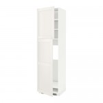 METOD высокий шкаф д/холодильника/2дверцы белый/Сэведаль белый 60x60x220 см