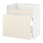 МЕТОД Напол шк д/мойки ХАВСЕН/3фасада/2ящ - белый, Хитарп белый с оттенком, 80x60 см МЕТОД Напол шк д/мойки ХАВСЕН/3фасада/2ящ - белый, Хитарп белый с оттенком, 80x60 см