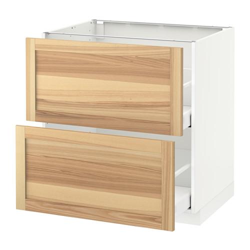 МЕТОД / МАКСИМЕРА Напольн шкаф 2фрнт/2выс ящ - белый, Торхэмн естественный ясень, 80x60 см МЕТОД / МАКСИМЕРА Напольн шкаф 2фрнт/2выс ящ - белый, Торхэмн естественный ясень, 80x60 см