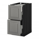 МЕТОД / ФОРВАРА Наполн шк 2 фрнт/3 средн ящ - под дерево черный, Будбин серый, 40x60 см МЕТОД / ФОРВАРА Наполн шк 2 фрнт/3 средн ящ - под дерево черный, Будбин серый, 40x60 см