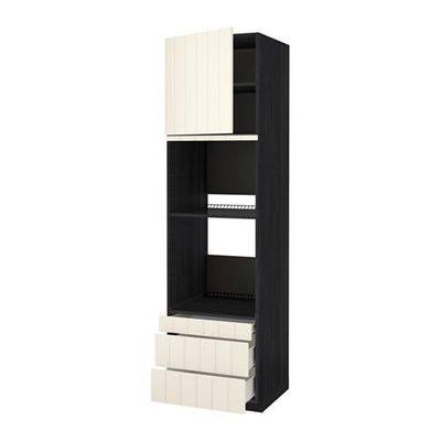 МЕТОД / ФОРВАРА Выс шкаф д/дхвк/комб дхвк+двр/3ящ - 60x60x220 см, под дерево черный, Хитарп белый с оттенком МЕТОД / ФОРВАРА Выс шкаф д/дхвк/комб дхвк+двр/3ящ - 60x60x220 см, под дерево черный, Хитарп белый с оттенком