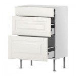 ФАКТУМ Напольный шкаф с 3 ящиками - Лидинго белый с оттенком, 80x37 см