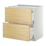 МЕТОД / МАКСИМЕРА Напольн шкаф/2фронт пнл/3ящика - 80x60 см, Тингсрид под березу, белый