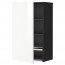 МЕТОД Шкаф навесной с сушкой - под дерево черный, Рингульт глянцевый белый, 60x100 см