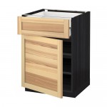 МЕТОД / МАКСИМЕРА Напольн шкаф двр/фр пнл/плк/2низ ящ - под дерево черный, Торхэмн естественный ясень, 60x60 см МЕТОД / МАКСИМЕРА Напольн шкаф двр/фр пнл/плк/2низ ящ - под дерево черный, Торхэмн естественный ясень, 60x60 см