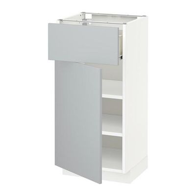 МЕТОД / ФОРВАРА Напольный шкаф с ящиком/дверью - 40x37 см, Веддинге серый, белый МЕТОД / ФОРВАРА Напольный шкаф с ящиком/дверью - 40x37 см, Веддинге серый, белый