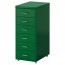 ХЕЛЬМЕР Тумба с ящиками на колесах - зеленый