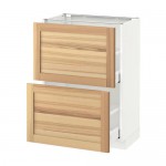 МЕТОД / МАКСИМЕРА Напольный шкаф с 2 ящиками - белый, Торхэмн естественный ясень, 60x37 см МЕТОД / МАКСИМЕРА Напольный шкаф с 2 ящиками - белый, Торхэмн естественный ясень, 60x37 см