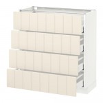 МЕТОД / МАКСИМЕРА Напольн шкаф 4 фронт панели/4 ящика - белый, Хитарп белый с оттенком, 80x37 см МЕТОД / МАКСИМЕРА Напольн шкаф 4 фронт панели/4 ящика - белый, Хитарп белый с оттенком, 80x37 см