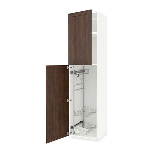 МЕТОД Выс шк с отд д/акс д/убрк - белый, Эдсерум под дерево коричневый, 60x60x240 см МЕТОД Выс шк с отд д/акс д/убрк - белый, Эдсерум под дерево коричневый, 60x60x240 см