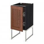 МЕТОД Напольный шкаф с проволочн ящиками - под дерево черный, Филипстад коричневый, 40x60x60 см МЕТОД Напольный шкаф с проволочн ящиками - под дерево черный, Филипстад коричневый, 40x60x60 см