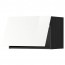 МЕТОД Горизонтальный навесной шкаф - под дерево черный, Рингульт глянцевый белый, 60x40 см