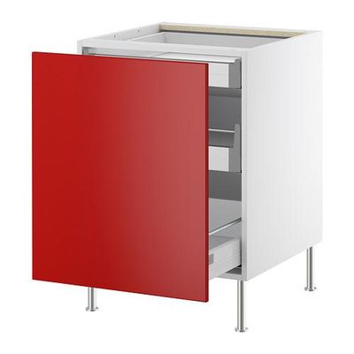 ФАКТУМ Напольный шкаф с выдвижной секцией - Рубрик Аплод красный, 60 см