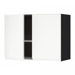 METOD навесной шкаф с посуд суш/2 дврц черный/Воксторп белый 80x60 см