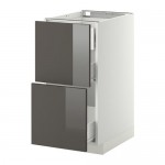 МЕТОД / ФОРВАРА Наполн шк 2 фрнт/3 средн ящ - белый, Рингульт глянцевый серый, 40x60 см МЕТОД / ФОРВАРА Наполн шк 2 фрнт/3 средн ящ - белый, Рингульт глянцевый серый, 40x60 см