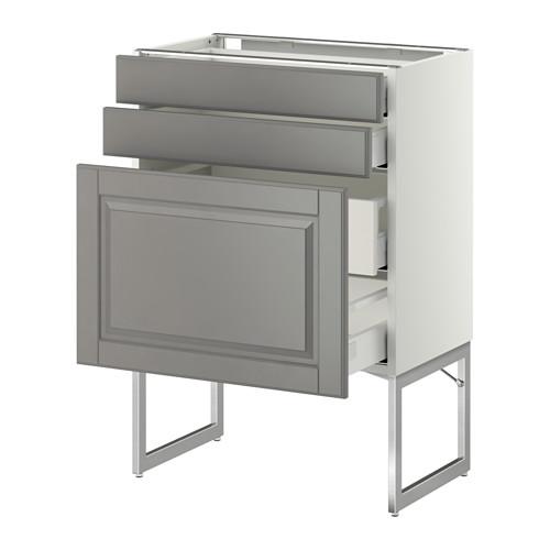 МЕТОД / МАКСИМЕРА Напольн шкаф 3фронт пнл/2низ/2ср ящ - белый, Будбин серый, 60x37x60 см МЕТОД / МАКСИМЕРА Напольн шкаф 3фронт пнл/2низ/2ср ящ - белый, Будбин серый, 60x37x60 см