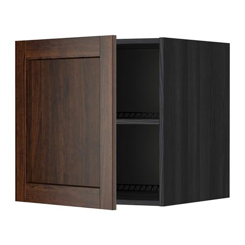 МЕТОД Верх шкаф на холодильн/морозильн - под дерево черный, Эдсерум под дерево коричневый, 60x60 см МЕТОД Верх шкаф на холодильн/морозильн - под дерево черный, Эдсерум под дерево коричневый, 60x60 см