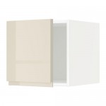 МЕТОД Верхний шкаф - белый, Воксторп глянцевый светло-бежевый