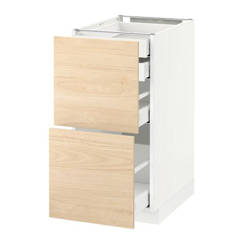 МЕТОД / МАКСИМЕРА Напл шк 2 фрнт/2низ/1срд/1 выс ящ - белый, Аскерсунд под светлый ясень, 40x60 см МЕТОД / МАКСИМЕРА Напл шк 2 фрнт/2низ/1срд/1 выс ящ - белый, Аскерсунд под светлый ясень, 40x60 см