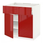 МЕТОД / МАКСИМЕРА Нплн шк д/врч пнл/ящ/плк/2дв - 80x60 см, Рингульт глянцевый красный, белый