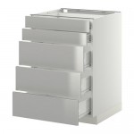 МЕТОД / ФОРВАРА Нплн шк 5фрнт/2нзк/3срд ящ - белый, Гревста нержавеющ сталь, 60x60 см МЕТОД / ФОРВАРА Нплн шк 5фрнт/2нзк/3срд ящ - белый, Гревста нержавеющ сталь, 60x60 см