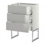 МЕТОД / МАКСИМЕРА Напольн шкаф 3фронт пнл/2низ/2ср ящ - белый, Гревста нержавеющ сталь, 60x37x60 см МЕТОД / МАКСИМЕРА Напольн шкаф 3фронт пнл/2низ/2ср ящ - белый, Гревста нержавеющ сталь, 60x37x60 см