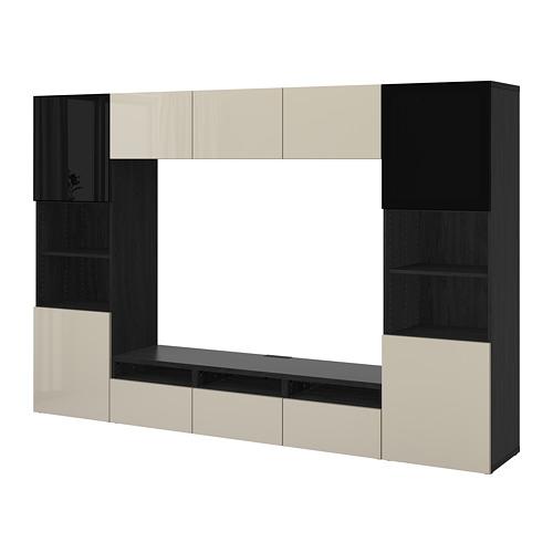 BESTÅ шкаф для ТВ, комбин/стеклян дверцы