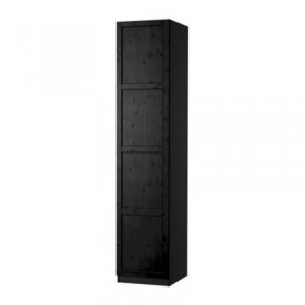 ПАКС Гардероб с 1 дверью - Пакс Хемнэс черно-коричневый, черно-коричневый, 50x60x236 см, плавно закрывающиеся петли