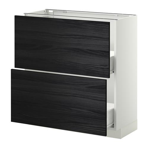 МЕТОД / ФОРВАРА Наполн шк 2 фрнт/2 средн ящ - белый, Тингсрид под дерево черный, 80x37 см МЕТОД / ФОРВАРА Наполн шк 2 фрнт/2 средн ящ - белый, Тингсрид под дерево черный, 80x37 см