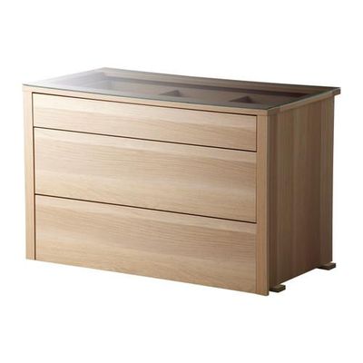 КОМПЛИМЕНТ Внутренний комод - дубовый шпон, беленый, 100x58x62 см