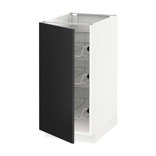 МЕТОД Напольный шкаф с проволочн ящиками - белый, -, 40x60 см