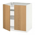 МЕТОД / МАКСИМЕРА Напольный шкаф с 2дверцами/3ящиками - белый, Экестад дуб