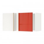МЕТОД Шкаф навесной угловой - белый, Ерста глянцевый оранжевый