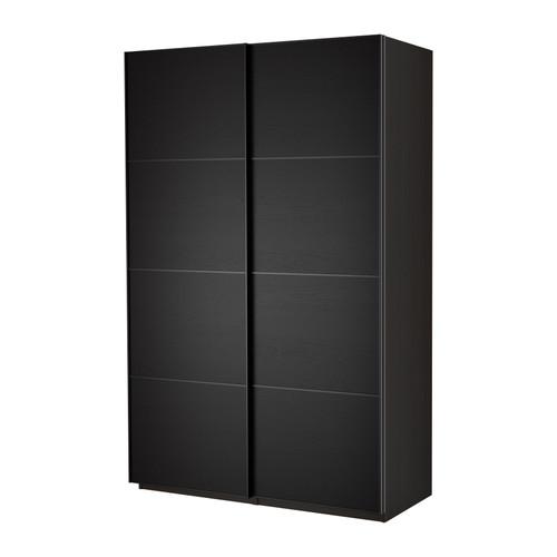 armario con puertas correderas negro-marrón Ilseng negro-marrón 150x66x236 - opiniones, precio, dónde comprar