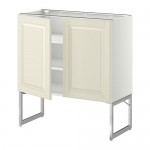 МЕТОД Напол шкаф с полками/2двери - белый, Будбин белый с оттенком, 80x37x60 см