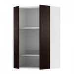 ФАКТУМ Навесной шкаф с посуд суш/2 дврц - Нексус коричнево-чёрный, 80x92 см
