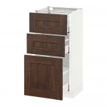 МЕТОД / МАКСИМЕРА Напольный шкаф с 3 ящиками - белый, Эдсерум под дерево коричневый, 40x37 см МЕТОД / МАКСИМЕРА Напольный шкаф с 3 ящиками - белый, Эдсерум под дерево коричневый, 40x37 см