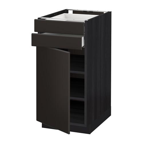 МЕТОД / МАКСИМЕРА Напольный шкаф с дверцей/2 ящиками - под дерево черный, Кунгсбакка антрацит, 40x60 см МЕТОД / МАКСИМЕРА Напольный шкаф с дверцей/2 ящиками - под дерево черный, Кунгсбакка антрацит, 40x60 см