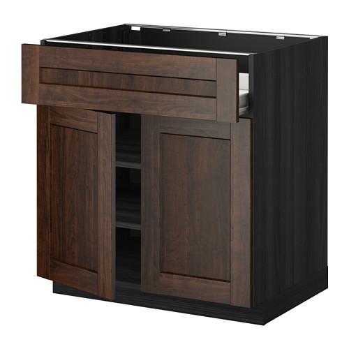 МЕТОД / ФОРВАРА Напол шкаф/полки/ящик/2двери - под дерево черный, Эдсерум под дерево коричневый МЕТОД / ФОРВАРА Напол шкаф/полки/ящик/2двери - под дерево черный, Эдсерум под дерево коричневый