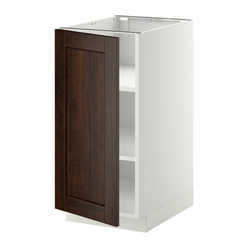 МЕТОД Напольный шкаф с полками - белый, Эдсерум под дерево коричневый, 40x60 см