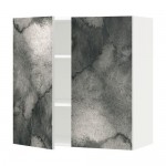 МЕТОД Навесной шкаф с полками/2дверцы - белый, Кальвиа с печатным рисунком, 80x80 см МЕТОД Навесной шкаф с полками/2дверцы - белый, Кальвиа с печатным рисунком, 80x80 см