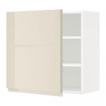 METOD шкаф навесной с полкой белый/Воксторп глянцевый светло-бежевый 60x60 см