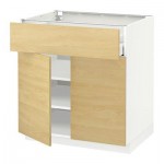 МЕТОД / МАКСИМЕРА Напольный шкаф+ящик/2дверцы - 80x60 см, Тингсрид под березу, белый МЕТОД / МАКСИМЕРА Напольный шкаф+ящик/2дверцы - 80x60 см, Тингсрид под березу, белый