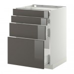 МЕТОД / ФОРВАРА Нплн шк 4 фронт/2 низк/2средн ящ - белый, Рингульт глянцевый серый, 60x60 см МЕТОД / ФОРВАРА Нплн шк 4 фронт/2 низк/2средн ящ - белый, Рингульт глянцевый серый, 60x60 см