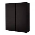 ПАКС Гардероб с раздвижными дверьми - Пакс Мальм черно-коричневый, черно-коричневый, 200x66x236 см
