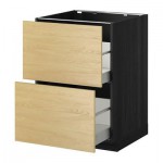 МЕТОД / МАКСИМЕРА Напольн шкаф 2фрнт/2выс ящ - 60x60 см, Тингсрид под березу, под дерево черный МЕТОД / МАКСИМЕРА Напольн шкаф 2фрнт/2выс ящ - 60x60 см, Тингсрид под березу, под дерево черный
