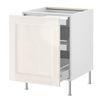 ФАКТУМ Напольный шкаф с выдвижной секцией - Рамшё белый, 40 см ФАКТУМ Напольный шкаф с выдвижной секцией - Рамшё белый, 40 см