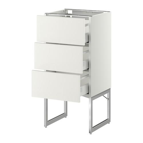 МЕТОД / МАКСИМЕРА Нплн шк 3 фрнт/3 средн ящика - белый, Хэггеби белый, 40x37x60 см