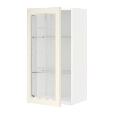 МЕТОД Навесной шкаф с полками/стекл дв - 40x80 см, Хитарп белый с оттенком, белый МЕТОД Навесной шкаф с полками/стекл дв - 40x80 см, Хитарп белый с оттенком, белый