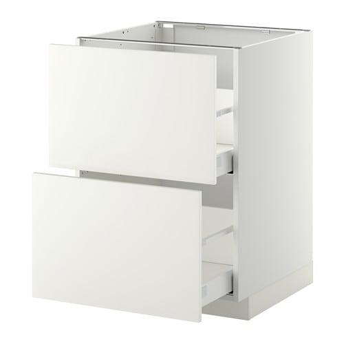 МЕТОД / МАКСИМЕРА Напольн шкаф 2фрнт/2выс ящ - белый, Хэггеби белый, 60x60 см МЕТОД / МАКСИМЕРА Напольн шкаф 2фрнт/2выс ящ - белый, Хэггеби белый, 60x60 см